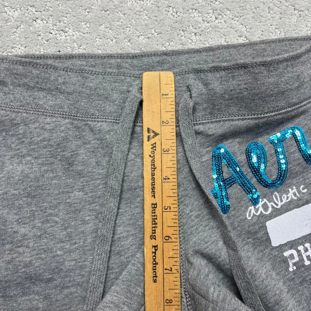 Aeropostale Sweatpants Womens Medium Grey Aero Live Love Dream Sequin Low Rise